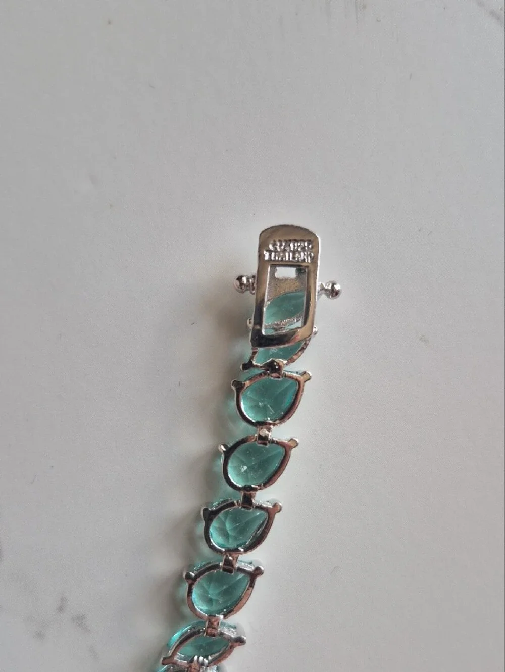 925 Sterling Silver Bright Aqua Tennis Bracelet